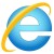 Logo for Internet Explorer: Blue "e" Yellow halo